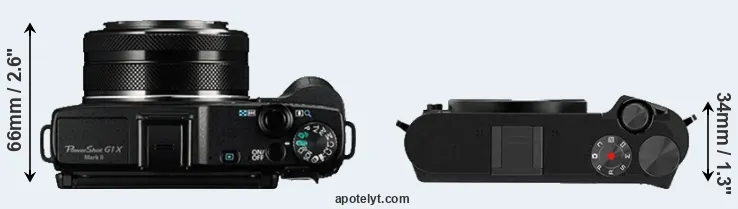 Compare G1X Mark II versus M1 top