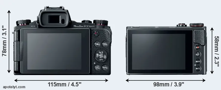 Comparison G1X Mark III or G9X Mark II rear