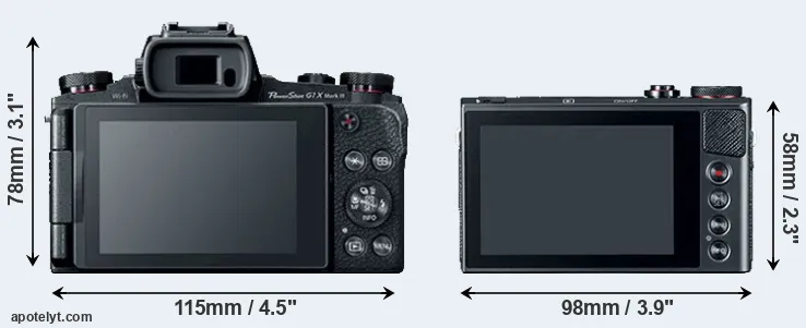 Comparison G1X Mark III or G9X rear