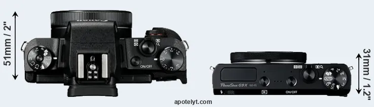 Compare G1X Mark III versus G9X top