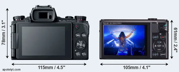 Comparison G1X Mark III or SX610 rear