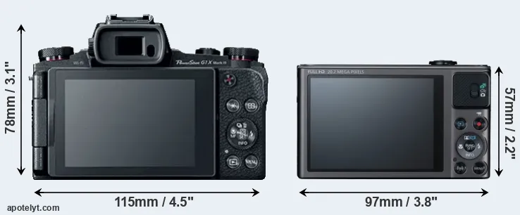 Comparison G1X Mark III or SX620 rear