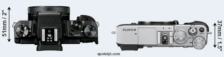 Compare G1X Mark III versus X-E2S top