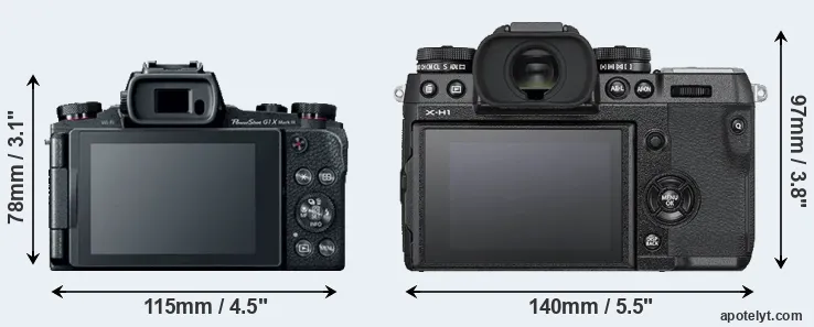 Comparison G1X Mark III or X-H1 rear