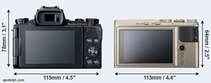 Comparison G1X Mark III or XF10 rear