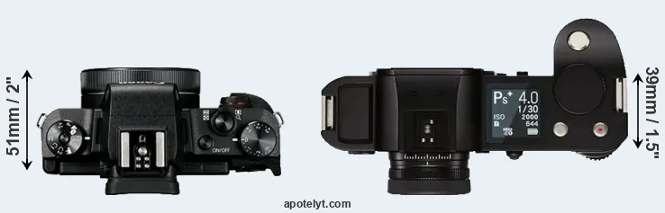 Compare G1X Mark III versus Leica SL top