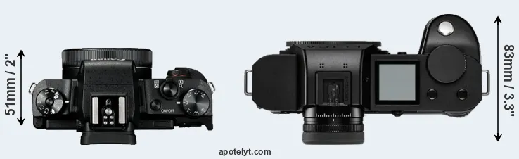 Compare G1X Mark III versus Leica SL2-S top
