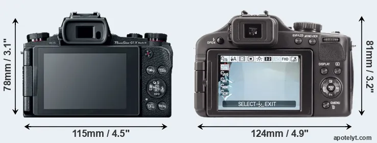 Comparison G1X Mark III or V-LUX 3 rear