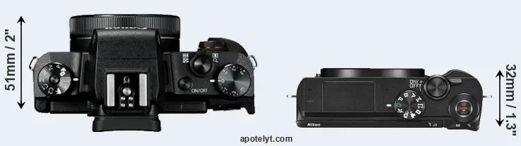 Compare G1X Mark III versus J5 top