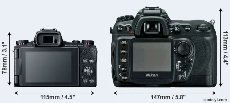 Comparison G1X Mark III or D200 rear