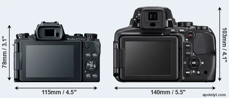 Comparison G1X Mark III or P900 rear