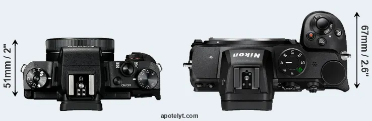Compare G1X Mark III versus Z5 top