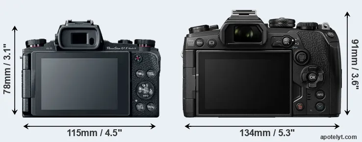 Comparison G1X Mark III or E-M1 III rear
