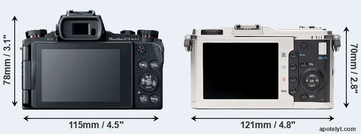 Comparison G1X Mark III or E-P1 rear