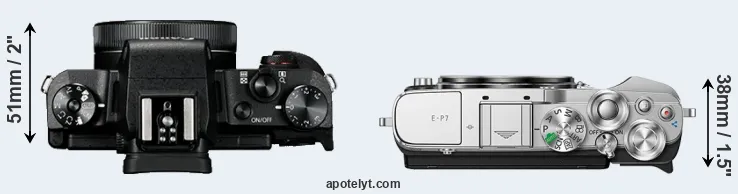 Compare G1X Mark III versus E-P7 top
