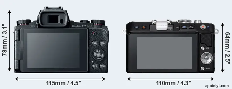 Comparison G1X Mark III or E-PL3 rear