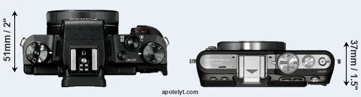 Compare G1X Mark III versus E-PL3 top