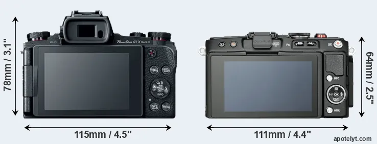 Comparison G1X Mark III or E-PL6 rear