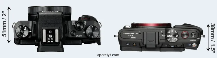Compare G1X Mark III versus E-PL6 top