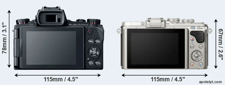 Comparison G1X Mark III or E-PL8 rear