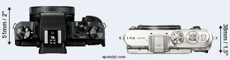 Compare G1X Mark III versus E-PL8 top