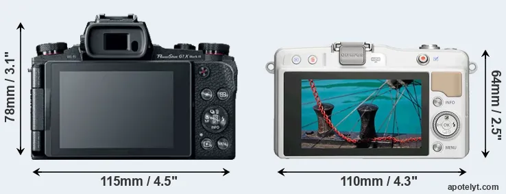Comparison G1X Mark III or E-PM2 rear