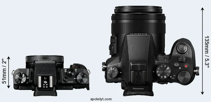 Compare G1X Mark III versus FZ2500 top