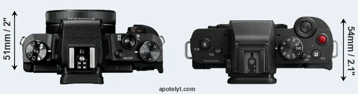 Compare G1X Mark III versus G100 top