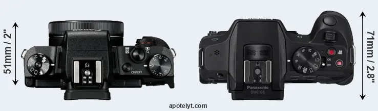 Compare G1X Mark III versus G6 top