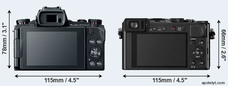 Comparison G1X Mark III or LX100 rear