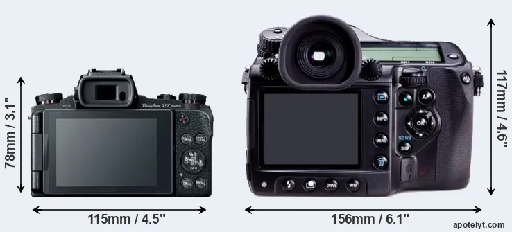 Comparison G1X Mark III or 645D rear