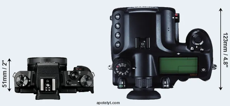 Compare G1X Mark III versus 645Z top