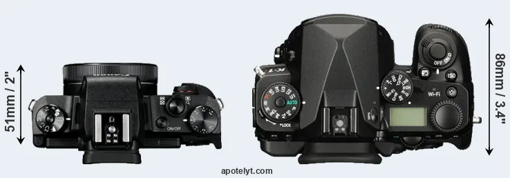 Compare G1X Mark III versus K-1 top