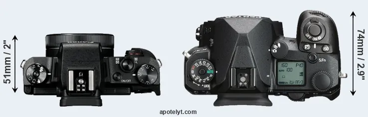 Compare G1X Mark III versus K-3 III top