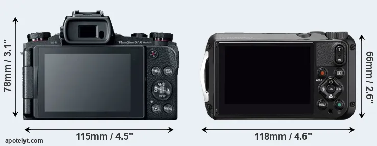 Comparison G1X Mark III or WG-6 rear