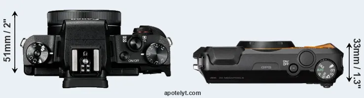 Compare G1X Mark III versus WG-6 top