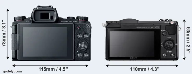 Comparison G1X Mark III or A5000 rear