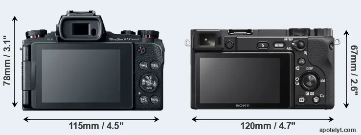 Comparison G1X Mark III or A6400 rear