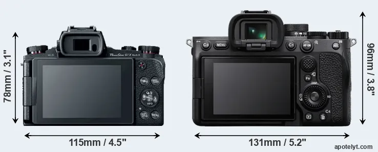 Comparison G1X Mark III or A7 IV rear