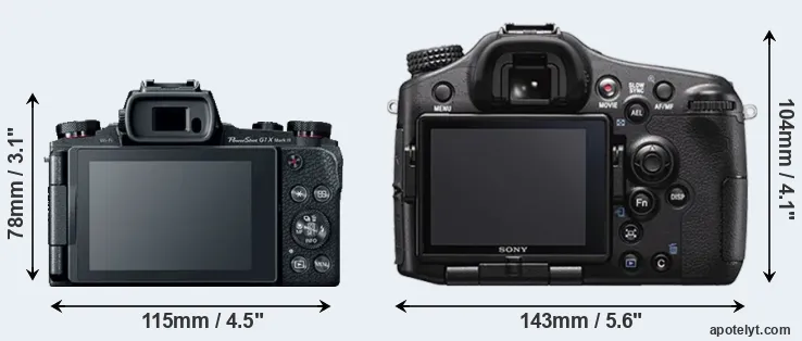 Comparison G1X Mark III or A77 II rear