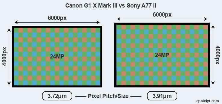 G1X Mark III versus A77 II MP