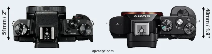 Compare G1X Mark III versus A7R top