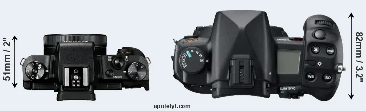 Compare G1X Mark III versus A850 top