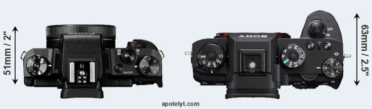 Compare G1X Mark III versus A9 top