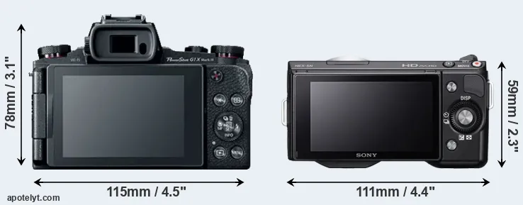 Comparison G1X Mark III or NEX-5N rear