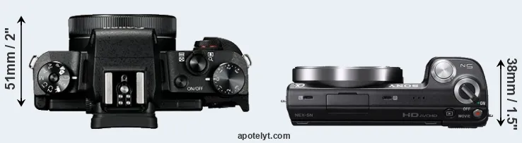 Compare G1X Mark III versus NEX-5N top