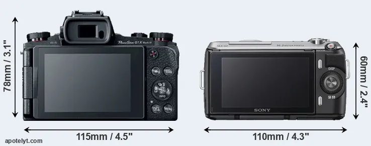 Comparison G1X Mark III or NEX-C3 rear