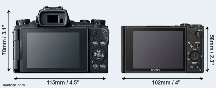Comparison G1X Mark III or WX800 rear