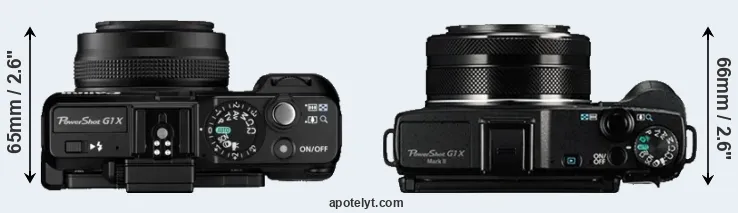 Compare G1X versus G1X Mark II top