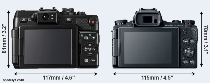 Comparison G1X or G1X Mark III rear